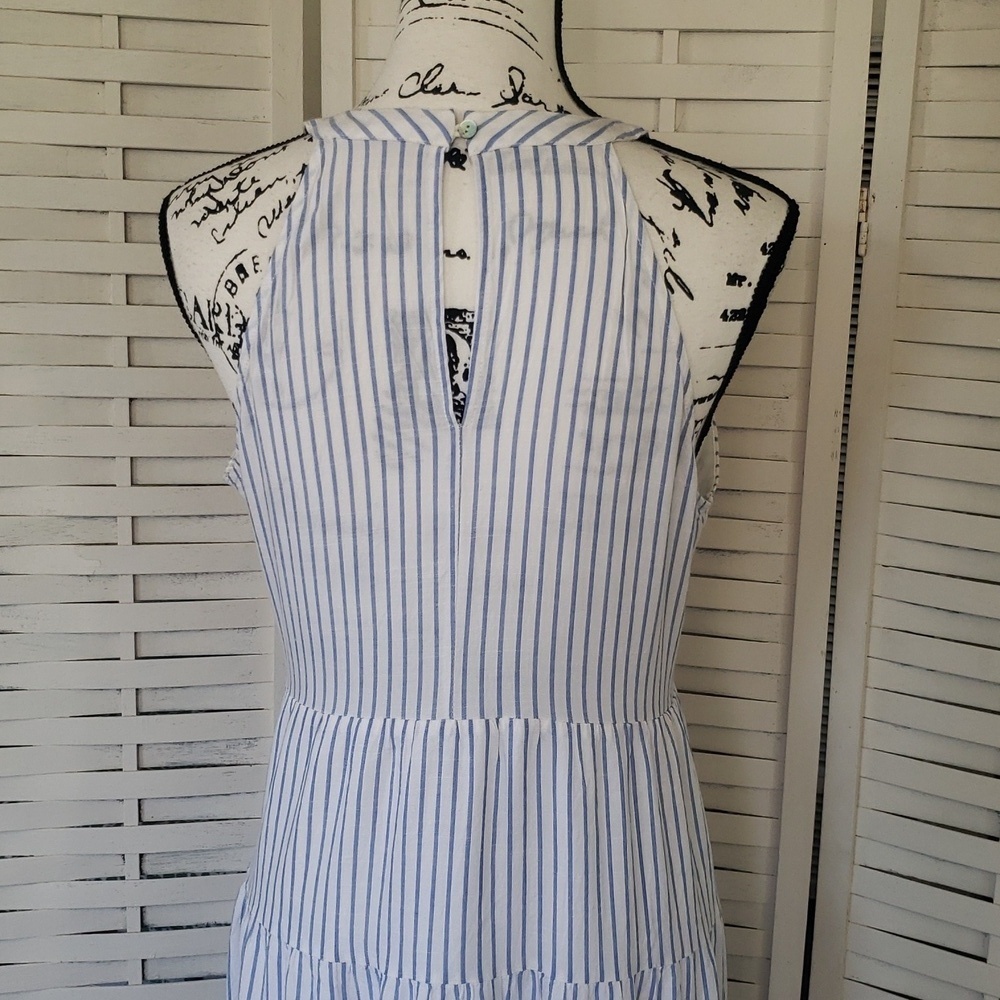 Savanna Jane Floral Embroidered Striped Sleeveless Dress Size L - Picture 5 of 7